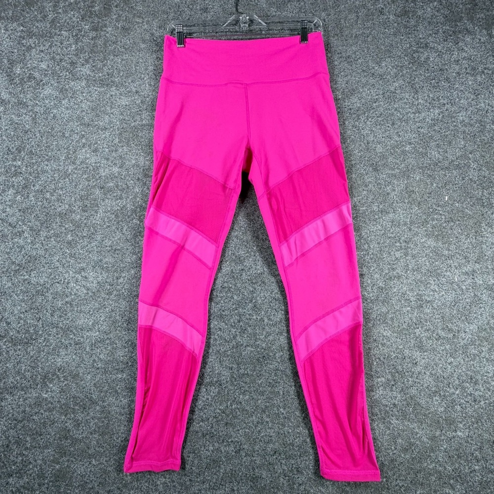 PowerHold Leggings Women Large Pink Stretch Performance High Waist Gym Wear Yoga